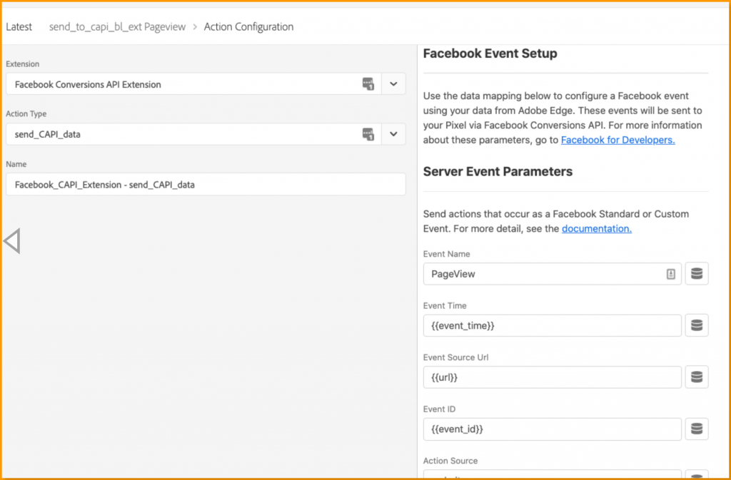 Facebook CAPI Extension Adobe Event Forwarding